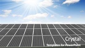  Presentation with solar energy - Presentation design enhanced with solar energy panels against sunny background and a gray colored foreground