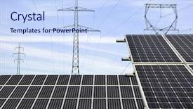  Presentation with energy solar - Slide deck enhanced with solar energy panels against sunny background and a light blue colored foreground