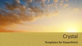  Presentation with solar panels - Slide deck having solar energy panels against sunset background and a yellow colored foreground