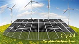  Presentation with solar wind energy - Slides consisting of solar energy panels and wind background and a tawny brown colored foreground