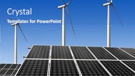  Presentation with solar wind energy - PPT theme enhanced with solar-energy-panels-and-wind background and a teal colored foreground