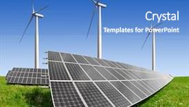  Presentation with wind solar - Beautiful slides featuring solar energy panels and wind backdrop and a  colored foreground