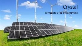  Presentation with solar wind energy - Audience pleasing PPT theme consisting of solar energy panels and wind backdrop and a  colored foreground