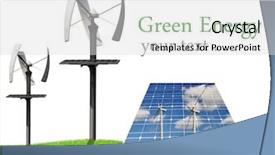  Presentation with solar wind energy - Presentation theme consisting of solar energy panels and wind background and a light gray colored foreground