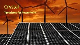  Presentation with solar wind energy - Slide deck featuring solar energy panels and wind background and a  colored foreground