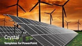  Presentation with wind energy - Colorful slide deck enhanced with solar energy panels and wind backdrop and a dark gray colored foreground