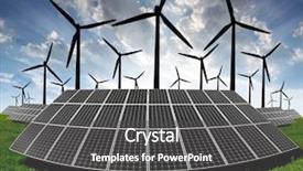  Presentation with solar wind energy - Audience pleasing theme consisting of solar energy panels and wind backdrop and a dark gray colored foreground