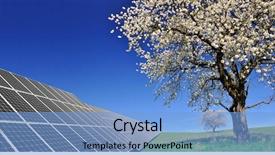  Presentation with solar panels - Audience pleasing presentation design consisting of solar energy panels in spring backdrop and a light blue colored foreground