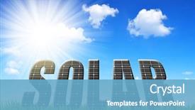  Presentation with energy solar - Slide deck having solar energy panels on meadow background and a teal colored foreground