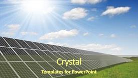  Presentation with solar panels - Slides with solar energy panels with blue background and a tawny brown colored foreground