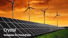 Presentation with wind energy - Slide set enhanced with solar energy panels with wind background and a dark gray colored foreground