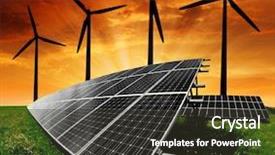  Presentation with wind solar - Colorful slide deck enhanced with rest of mom and daughter in park at winter backdrop and a light gray colored foreground