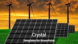  Presentation with solar wind energy - Amazing PPT theme having solar energy panels with wind backdrop and a black colored foreground