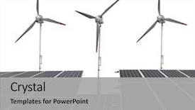  Presentation with solar wind energy - Colorful slide set enhanced with solar energy panels with wind backdrop and a light gray colored foreground