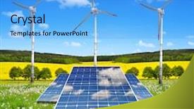  Presentation with solar wind energy - Cool new presentation with solar energy panels with wind backdrop and a light blue colored foreground
