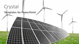  Presentation with solar wind energy - Presentation theme with solar energy panels with wind background and a white colored foreground