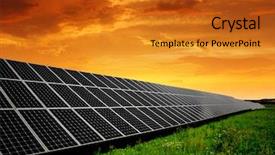  Presentation with sun energy - Slide set featuring solar energy panels background and a gold colored foreground