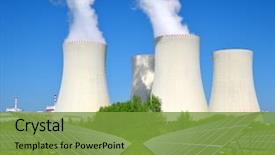  Presentation with nuclear energy - Presentation with solar energy panels background and a tawny brown colored foreground