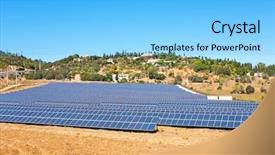  Presentation with solar panels - PPT theme consisting of solar energy panels background and a  colored foreground