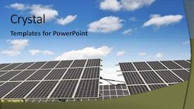  Presentation with solar panels - PPT theme enhanced with solar energy panels background and a teal colored foreground