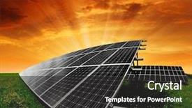  Presentation with sun energy - Beautiful slide set featuring solar energy panels backdrop and a dark gray colored foreground