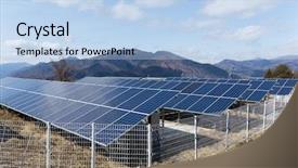  Presentation with energy solar - Colorful presentation design enhanced with solar energy plant backdrop and a light blue colored foreground