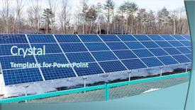  Presentation with solar energy - Slides featuring solar energy plant background and a ocean colored foreground