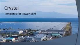  Presentation with energy solar - Presentation theme featuring solar energy plant background and a light blue colored foreground