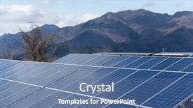  Presentation with solar power - Slide set consisting of solar energy power in countryside background and a  colored foreground