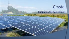  Presentation with solar farm - Slide set with solar energy power plant background and a sky blue colored foreground