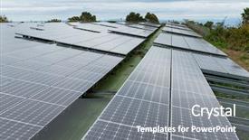  Presentation with solar power plant - Theme featuring solar energy power plant background and a gray colored foreground
