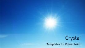  Presentation with sky sun - Presentation theme with solar energy white background - blue sky and sun background and a light blue colored foreground