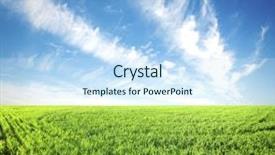  Presentation with green morning - Amazing PPT theme having solar farm - beatiful morning green field backdrop and a  colored foreground