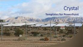  Presentation with solar collector - Audience pleasing PPT theme consisting of solar farm in the california backdrop and a sky blue colored foreground