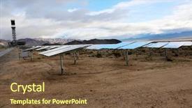  Presentation with solar collector - Beautiful presentation theme featuring solar farm in the california backdrop and a tawny brown colored foreground