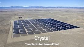  Presentation with american energy - Presentation theme consisting of solar farm in the middle background and a gray colored foreground