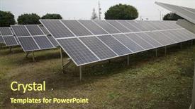  Presentation with solar farm - PPT layouts featuring solar farm self sustained energy background and a tawny brown colored foreground