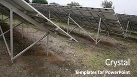  Presentation with solar energy grid - Cool new slides with solar farm self sustained energy backdrop and a gray colored foreground