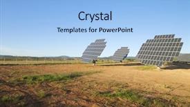  Presentation with sky blue - Beautiful presentation design featuring solar field with blue sky backdrop and a  colored foreground
