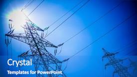  Presentation with solar power - Audience pleasing PPT theme consisting of solar gridprice - power pole backdrop and a cobalt blue colored foreground
