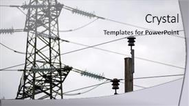  Presentation with solar power - Beautiful PPT layouts featuring solar gridprice - power poles backdrop and a light gray colored foreground
