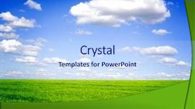  Presentation with green morning - Presentation theme having solar heating - beatifull morning green field background and a light blue colored foreground