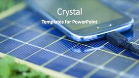  Presentation with solar - Beautiful slides featuring solar mobile phone chargers backdrop and a teal colored foreground
