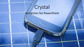  Presentation with solar - Audience pleasing presentation theme consisting of solar mobile phone chargers backdrop and a light blue colored foreground