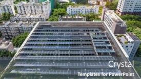  Presentation with electricity cell - PPT theme consisting of solar-or-photovoltaic-cell background and a gray colored foreground