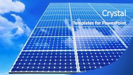  Presentation with solar energy - Cool new presentation with solar panel against blue sky backdrop and a cobalt blue colored foreground
