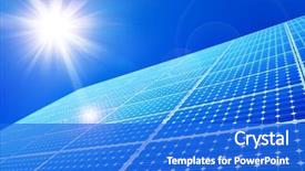  Presentation with solar energy - PPT theme consisting of solar panel against blue sky background and a cobalt blue colored foreground