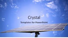  Presentation with solar panel - Beautiful slides featuring solar panel against blue sky backdrop and a light blue colored foreground