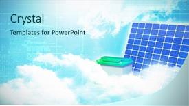  Presentation with concentration solar power - Slides having solar panel against graphic background background and a cool aqua colored foreground