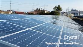  Presentation with solar power - Cool new slide set with solar panel and power line backdrop and a  colored foreground